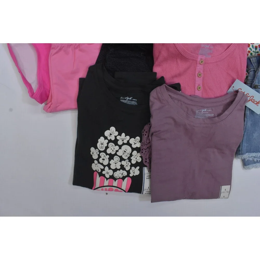 Cat & Jack Buk Lot Of 11 Girls Size 10/12 Mixed Season Tops Bottoms Dresses